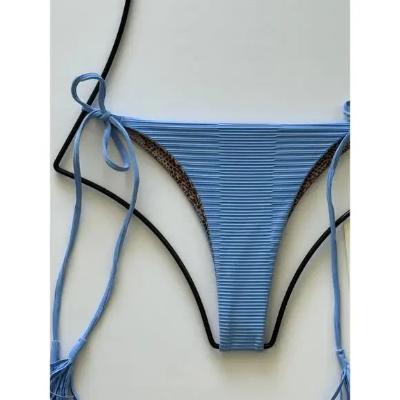 Acacia Swimwear Lauie Dual Ribbed Bikini Bottom - Seine Blue - XL -NWT - Picture 2 of 10